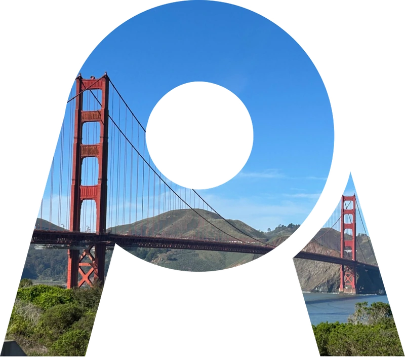 Palladio symbol featuring the Golden Gate Bridge